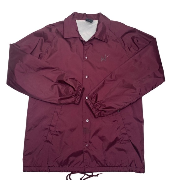 Huf Big H Burgundy Coach Jacket Sz M - Picture 2 of 11